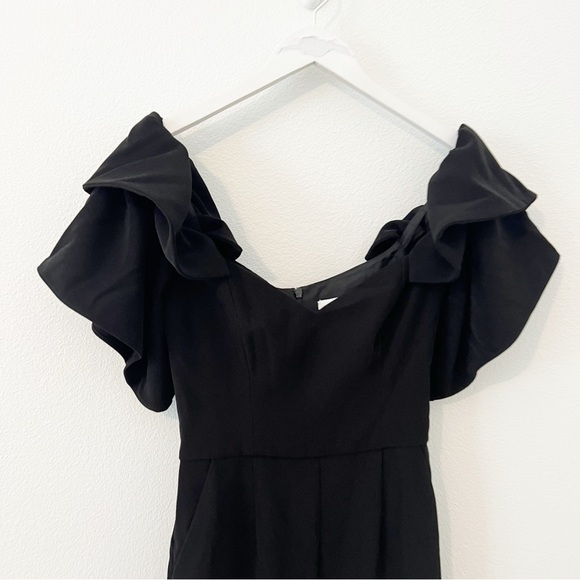 Boskemper × Anthropologie Noir Black Lilian Jumpsuit Ruffle Size Small S - Picture 4 of 10